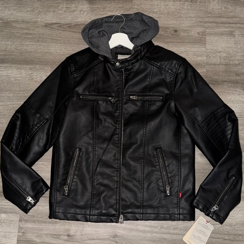 ❤️‍🔥Firm Price❤️‍🔥 Levi's faux leather hooded moto racer jacket - Picture 10 of 16